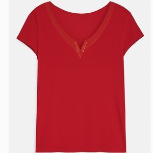 Red Short Sleeve Top